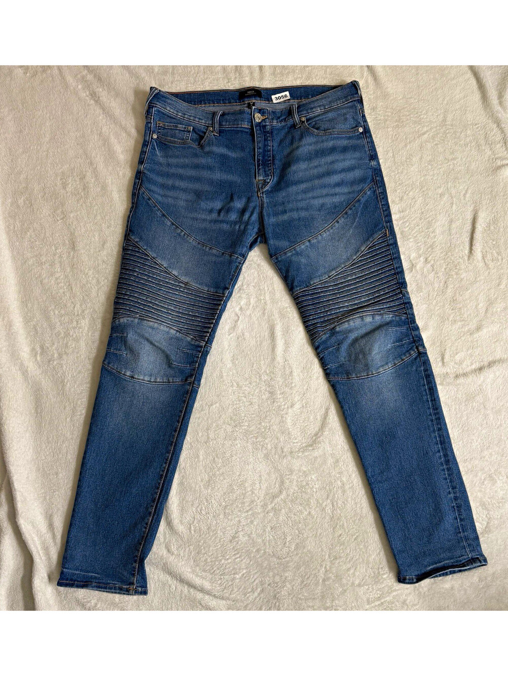 TRUE RELIGION Men’s Relaxed Skinny Blue Medium Wash Denim Biker Jeans 36